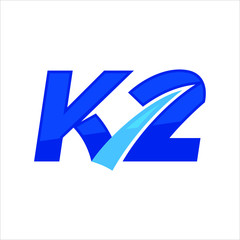 Wall Mural - letter k and number 2 (two). vector logo.