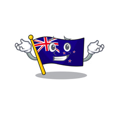 Wall Mural - Grinning flag new zealand isolated on character