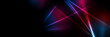 Abstract blue red purple tech glowing neon lines background. Laser show iridescent banner graphic design. Vector illustration