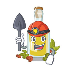 Sticker - Miner Pistachio oil in a character bottle