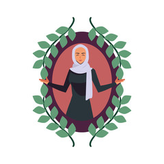 Canvas Print - arab woman character in a hijab