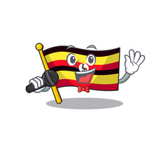 Sticker - Singing flag uganda isolated in the cartoon