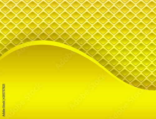 Abstract backround 3D, wavy gold lines on dotted background