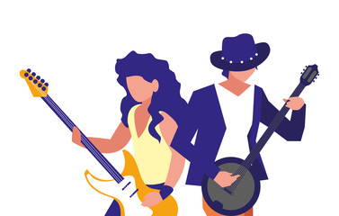 Wall Mural - people musicians concert event design