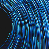 Fototapeta Perspektywa 3d - Blue swirling swirls with gradient lines, 3d rendering