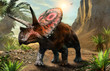 Torosaurus from the Cretaceous era 3D illustration