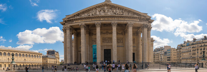 the pantheon building in the latin quarter in paris france, famous monument during bastille day