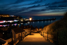 Abbey Steps...  Looking Out Over Whitby Bay On A Summers Night.