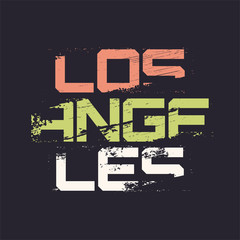 Los Angeles grunge stylized graphic t-shirt vector design