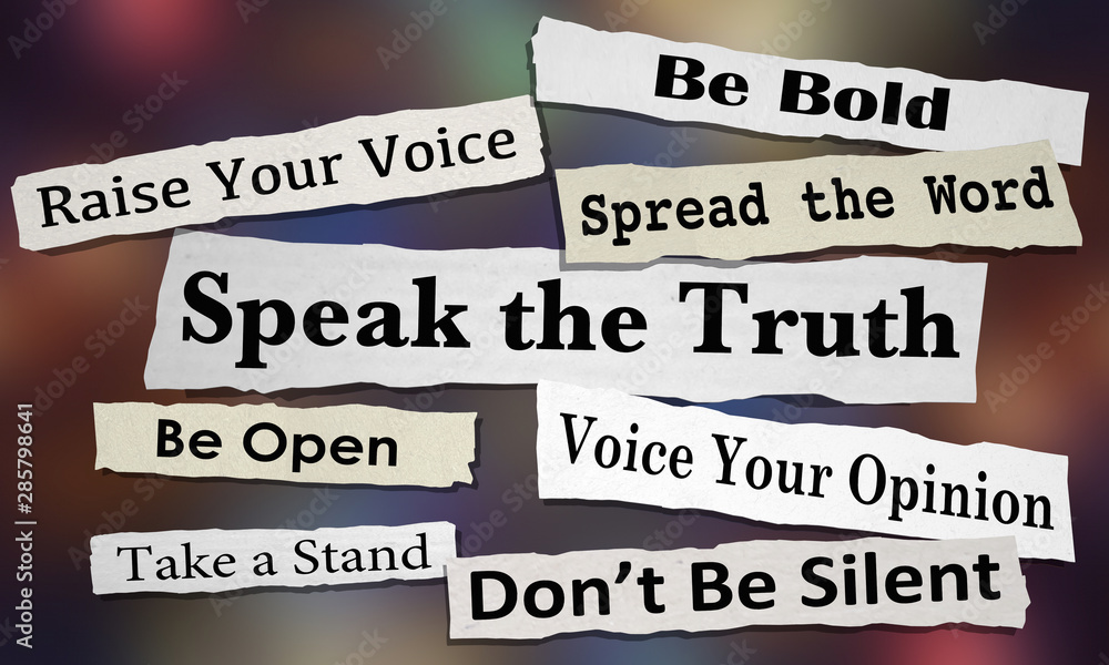Speak the Truth Share Opinion Spread Your Voice Headlines 3d Illustration - obrazy, fototapety, plakaty 