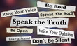© iQoncept - Speak the Truth Share Opinion Spread Your Voice Headlines 3d Illustration