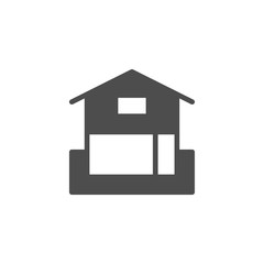 Poster - House scheme icon and architectural concept