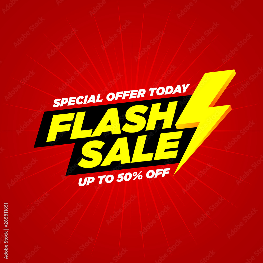 Flash  Sale banner vector Text  and Background - obrazy, fototapety, plakaty 