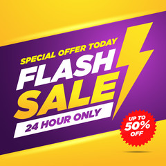 Wall Mural - Flash  Sale banner vector Text  and Background