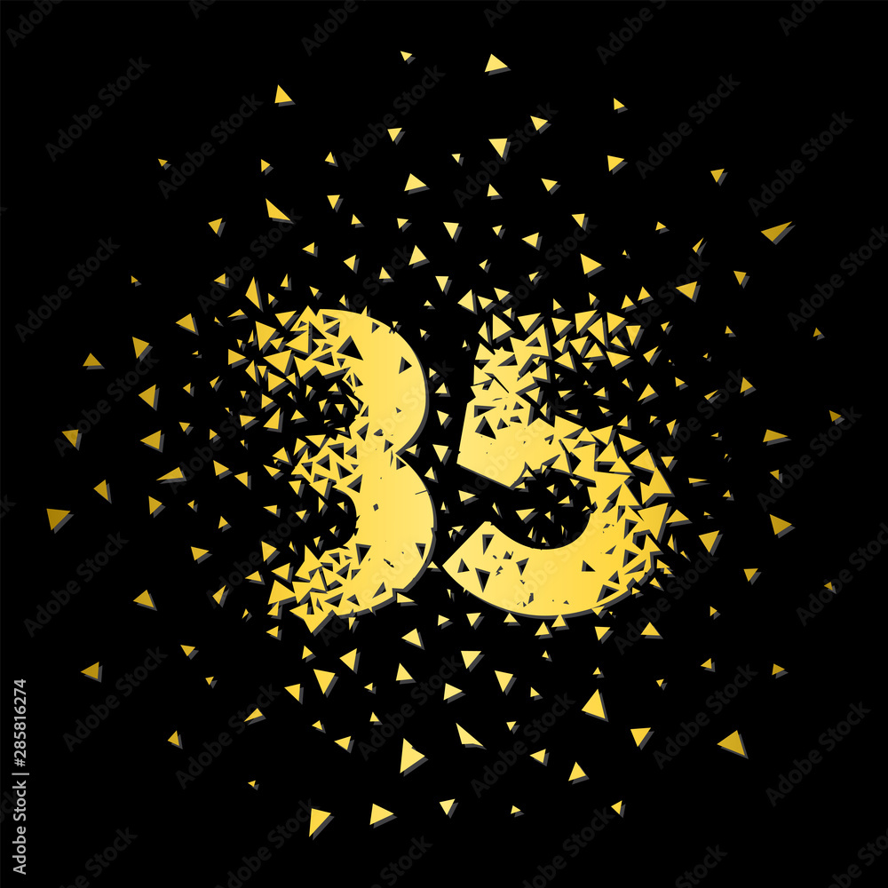 Exploding Numbers Effect After Effects Broken numbers 35. Explosion effects. Vector and illustration. Stock ...