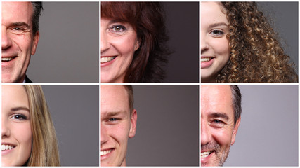 Sticker - Different portraits of people in front of a grey background