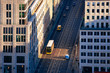 Aerial view to road with car building architecture Potsdamer Platz
