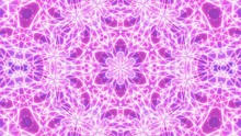 A Crazy, Beautiful, Bright Kaleidoscope Neon Animation. Pink And Blue Color Tones, Regular Shapes Moving And Changing.