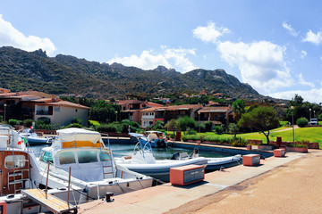 Wall Mural - Marina with luxury yachts on Mediterranean Sea at Porto Cervo