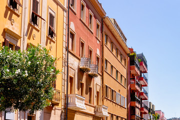 Poster - Facade of residential home house apartment building Cagliari