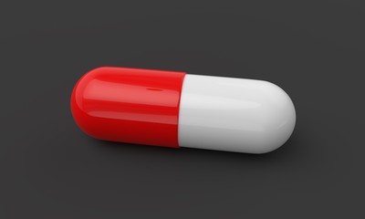 Wall Mural - Simple medical pill. Red capsule pharmacy