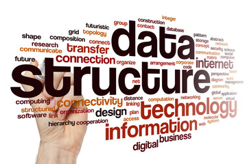 Wall Mural - data structure word cloud