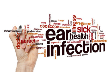 Sticker - Ear infection word cloud