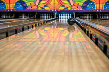 Bowling Alley With Gutter Guards In Place 