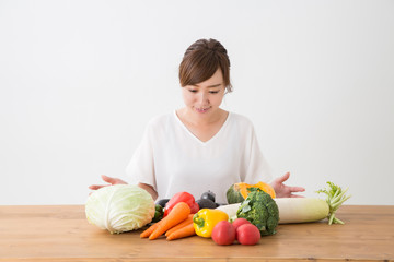 Poster - 野菜と女性