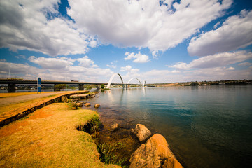 Wall Mural - A beautiful view of JK Bridge in Brasilia, Brazil