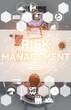 © InfiniteFlow - Risk Management and Assessment for Business Investment Concept. Modern graphic interface showing symbols of strategy in risky plan analysis to control unpredictable loss and build financial safety.