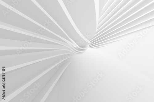 White Circular Building. Geometric Graphic Design