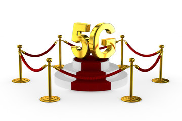 Wall Mural - 5g network on white background. Isolated 3D illustration