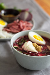 Wall Mural - cold summer soup with beets and eggs