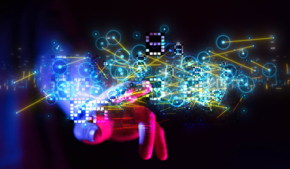Innovation futuristic digital data binary code background technology