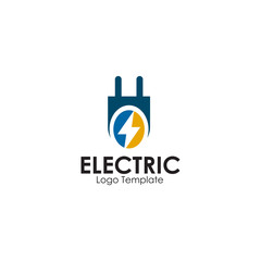 Wall Mural - Electric plug in logo design vector template