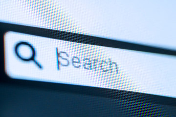 Empty bar with search word on the computer