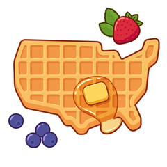 Wall Mural - USA shaped waffle