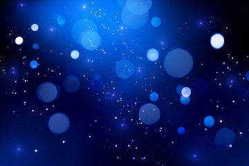 Wall Mural - blue abstract bokeh on dark background. holiday concept