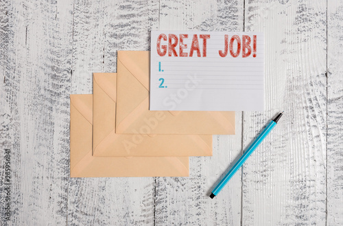 Photographie  Text sign showing Great Job