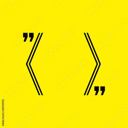 Quotation Blank Template In Quotes Isolated On Yellow Creative
