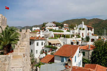 Wall Mural - panoramic view of Marmaris old town