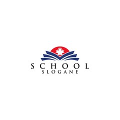 Wall Mural - maple canada school logo concept vector