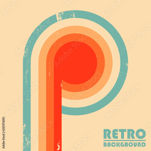 Vintage design background with twisted colored stripes and retro grunge texture Poster Mural XXL