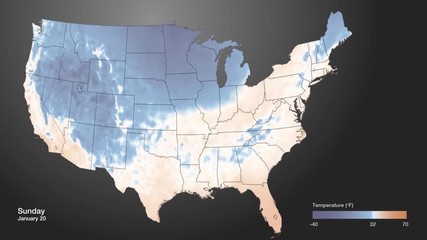 Wall Mural - An extreme cold front moves into the American midwest.