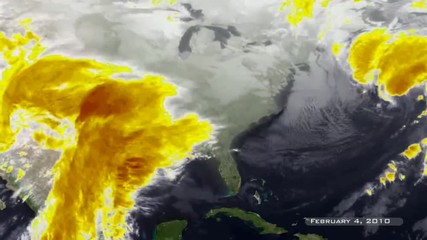 Wall Mural - A weather map shows various storms passing the East Coast of the US.