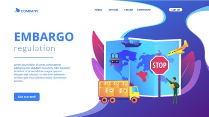 Wall Mural - banned products transportation, smuggling. embargo regulation, sanctions goods, limited importation 