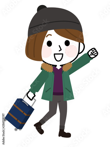 旅行に行く女の子05 冬服女子旅イラストstock Vector Adobe Stock 旅行に行く女の子05 冬服女子旅イラストstock Vector Adobe Stock