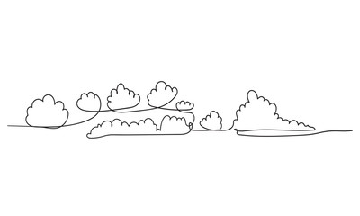 Wall Mural - Continuous line drawing. Clouds.doodle hand drawing style