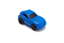 Blue Toy Car On A White Background